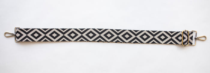 BAG STRAPS | BLACK/WHITE DIAMOND | BRASS