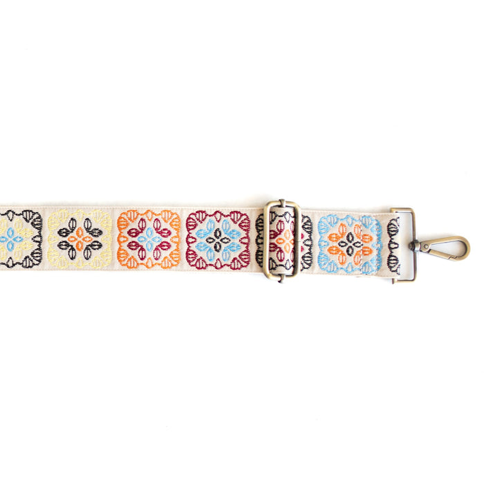 BAG STRAPS | BLOCK FLOWER | BRASS