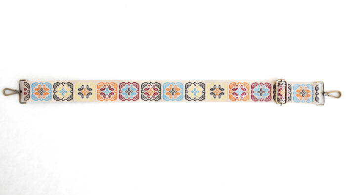 BAG STRAPS | BLOCK FLOWER | BRASS