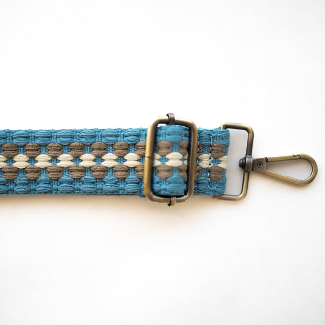 BAG STRAPS | BLUE GEO | BRASS