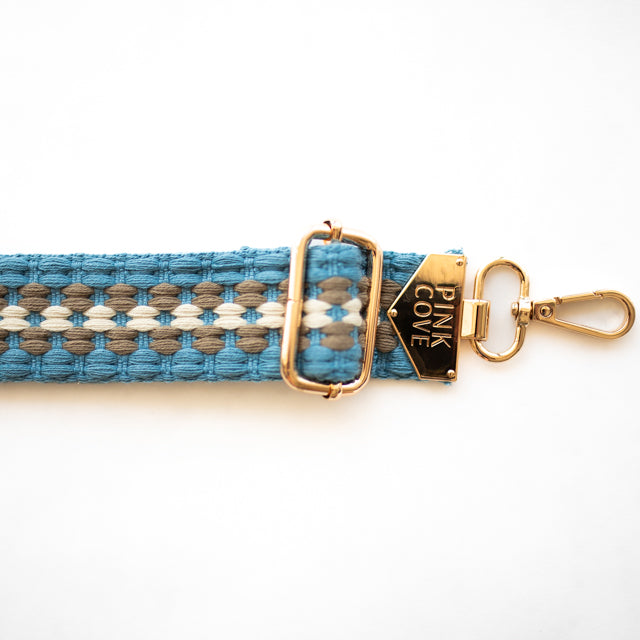 BAG STRAPS | BLUE GEO | GOLD
