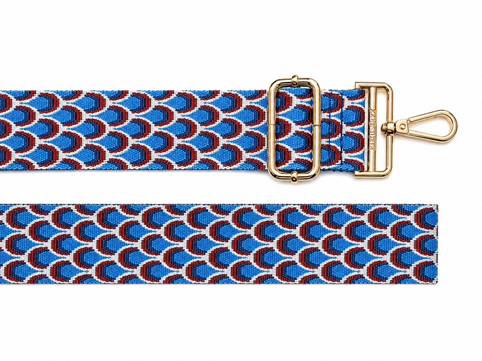Bag Straps | Blue Scallop | Gold/Brass