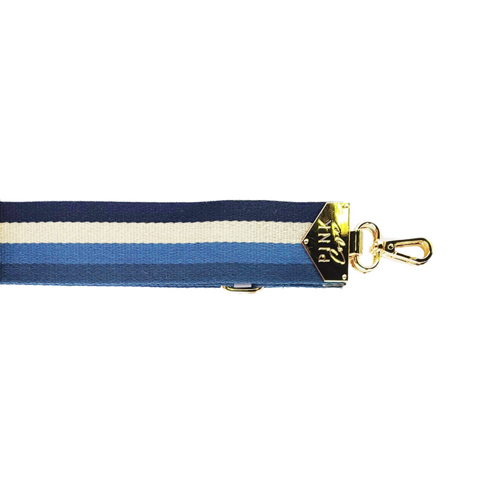 BAG STRAPS | BLUE STRIPES | GOLD