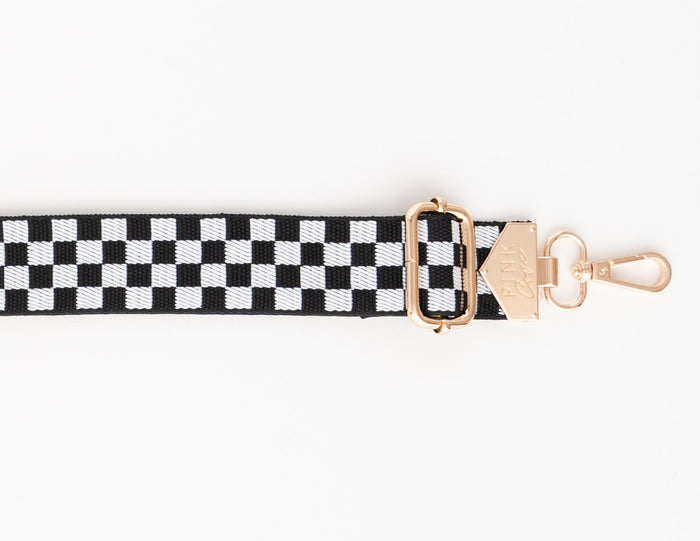BAG STRAPS | CHECKERED | GOLD