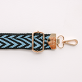 BAG STRAPS | CHEVRON BLACK/BLUE | GOLD