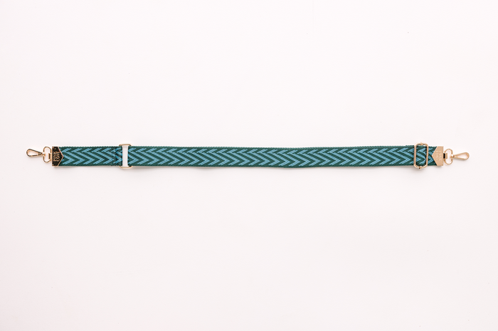 BAG STRAPS | CHEVRON GREEN/BLUE | GOLD