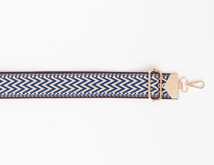 BAG STRAPS | CHEVRON NAVY | GOLD