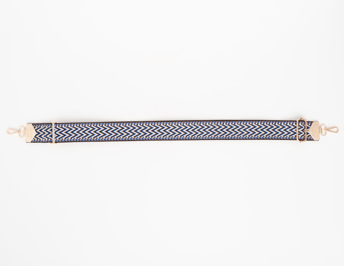BAG STRAPS | CHEVRON NAVY | GOLD
