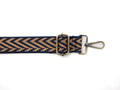 BAG STRAPS | CHEVRON NAVY/ALMOND | BRASS