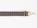 BAG STRAPS | CHEVRON NAVY/ALMOND | GOLD