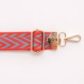 BAG STRAPS | CHEVRON RED/BLUE | GOLD