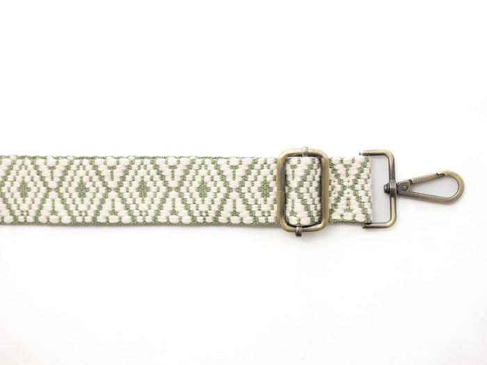 BAG STRAPS | DITSY GREEN | BRASS