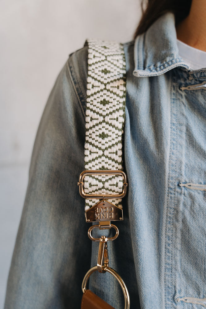 BAG STRAPS | DITSY GREEN | GOLD
