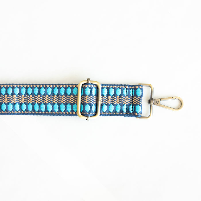 BAG STRAPS | DOTTED BLUE | BRASS