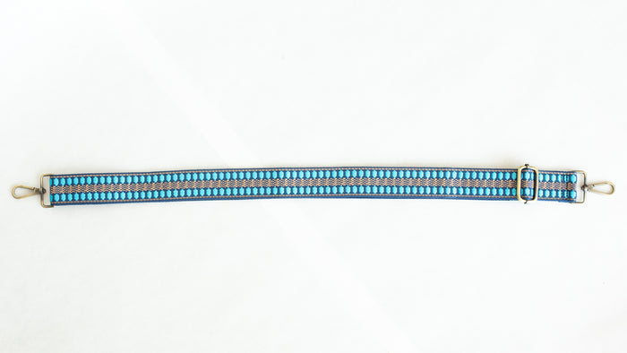 BAG STRAPS | DOTTED BLUE | BRASS