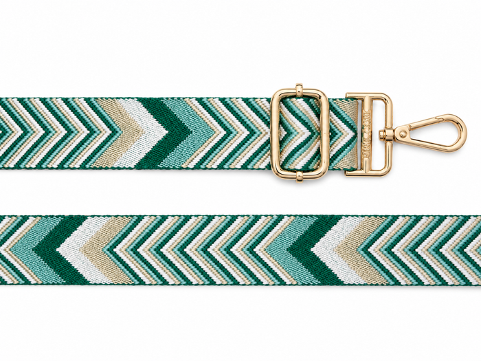 BAG STRAPS | EVERGREEN CHEVRON | GOLD/BRASS