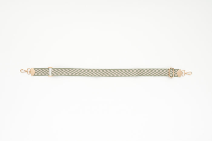 BAG STRAPS | GREEN CHEVRON | GOLD