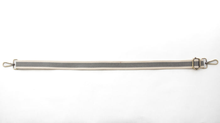 BAG STRAPS | GREY STRIPE | BRASS