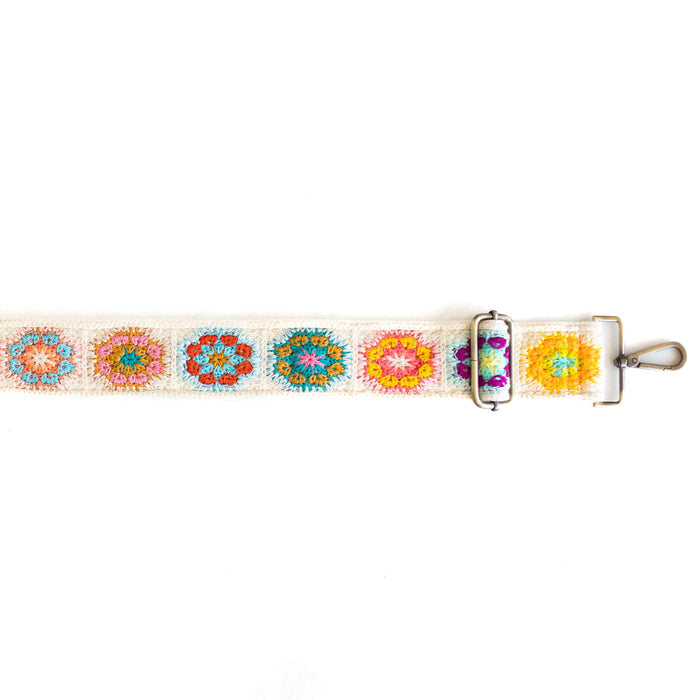 BAG STRAPS | KNIT BLOCK FLOWER | BRASS