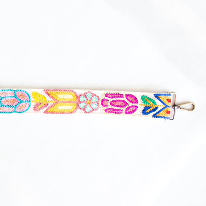 BAG STRAPS | KNIT FLORAL | BRASS
