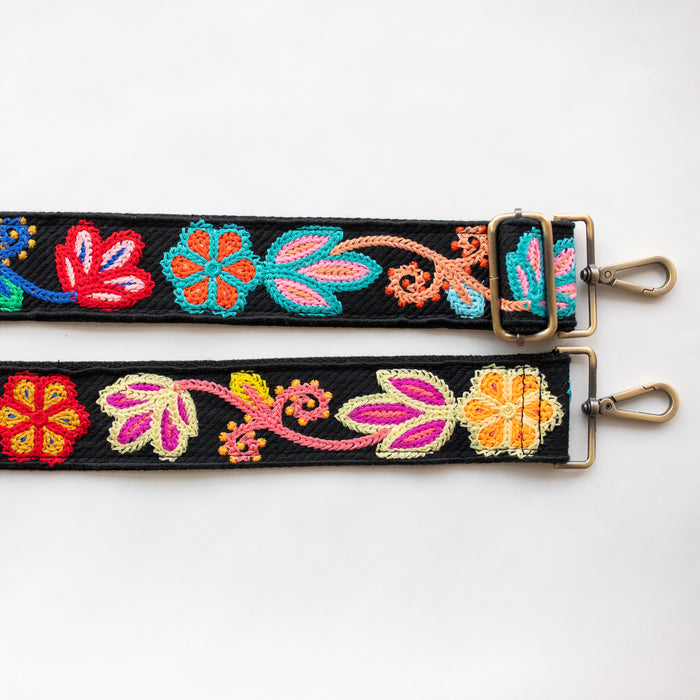 BAG STRAPS | MIDNIGHT BLOOM | BRASS