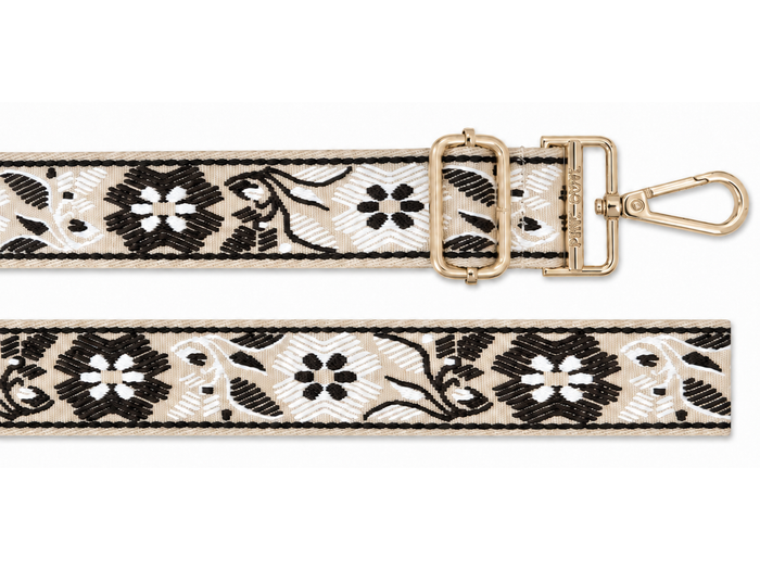 BAG STRAPS | MOCHA FLORAL | GOLD