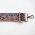 BAG STRAPS | NAVY/CORAL PAISLEY | BRASS