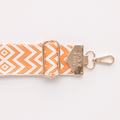 BAG STRAPS | ORANGE ZIG ZAG | GOLD