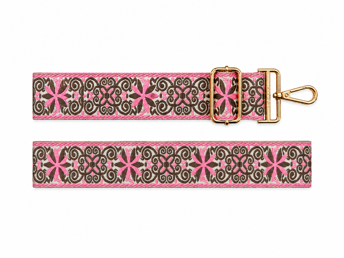 BAG STRAPS | PINK MOSAIC | GOLD/BRASS