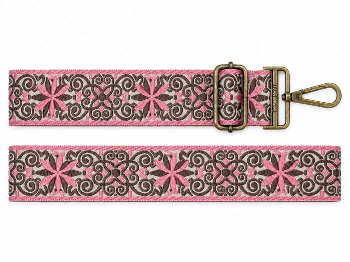 BAG STRAPS | PINK MOSAIC | GOLD/BRASS