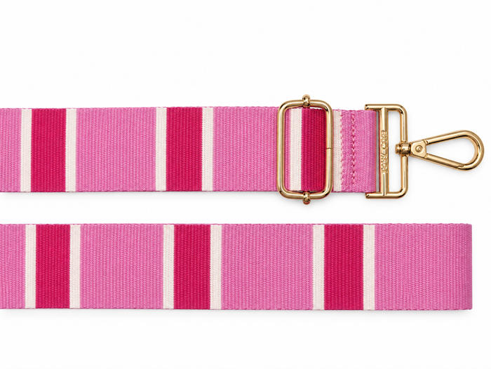 BAG STRAPS | PINK STRIPE | GOLD/BRASS