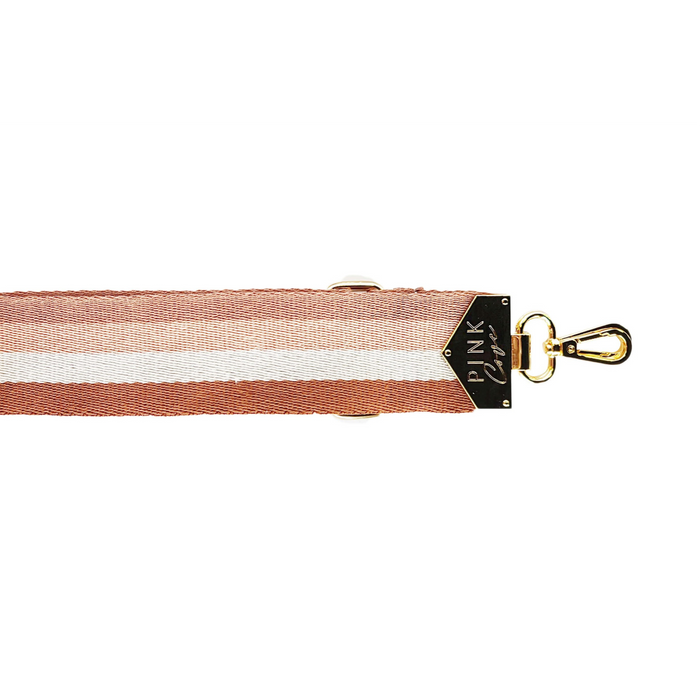 BAG STRAPS | PINK STRIPES | GOLD