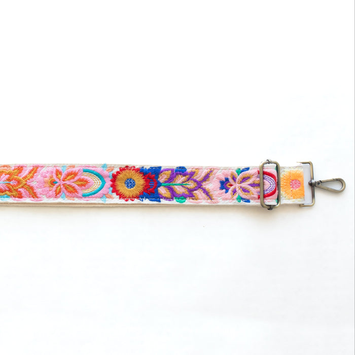 BAG STRAPS | RAINBOW FLORAL | BRASS