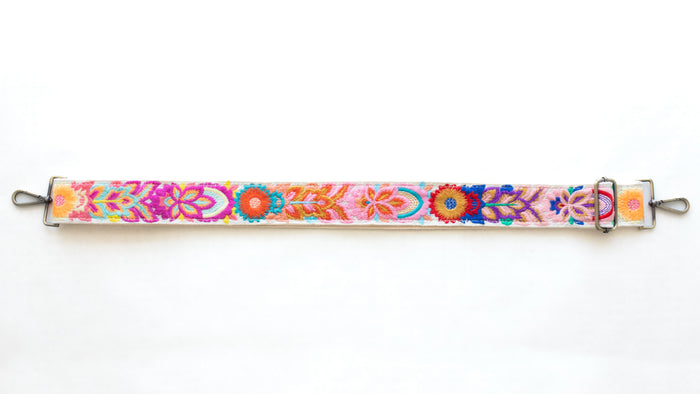 BAG STRAPS | RAINBOW FLORAL | BRASS
