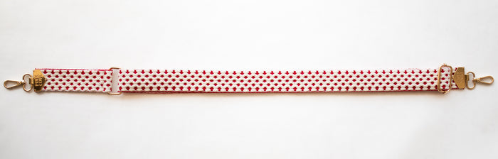 BAG STRAPS | RED GEO | GOLD