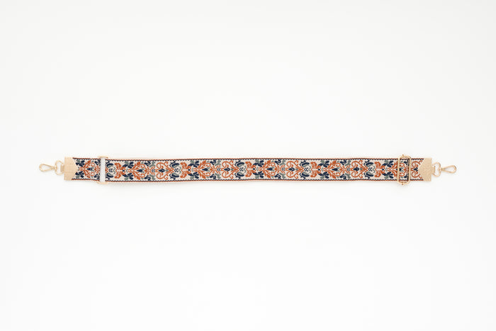 BAG STRAPS | RUST FLORAL | GOLD