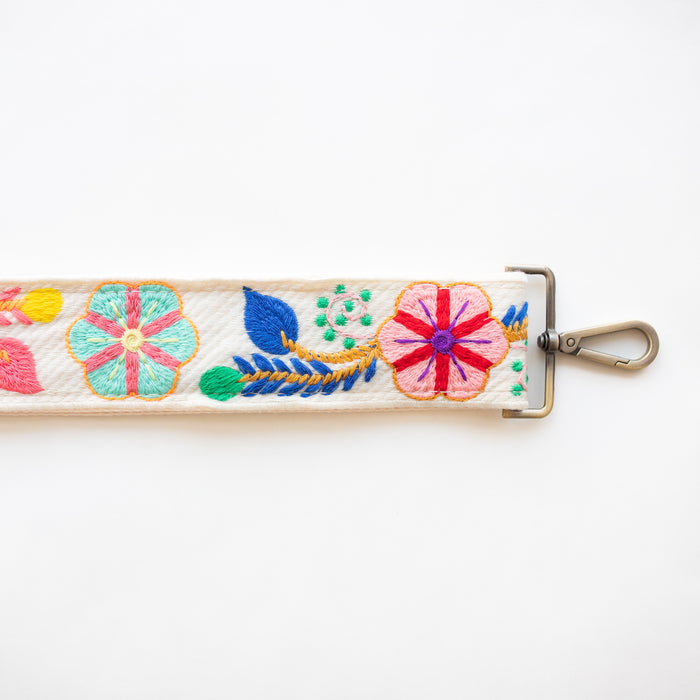 BAG STRAPS | TROPICAL FLORAL | BRASS