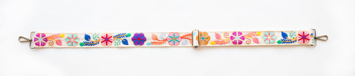 BAG STRAPS | TROPICAL FLORAL | BRASS