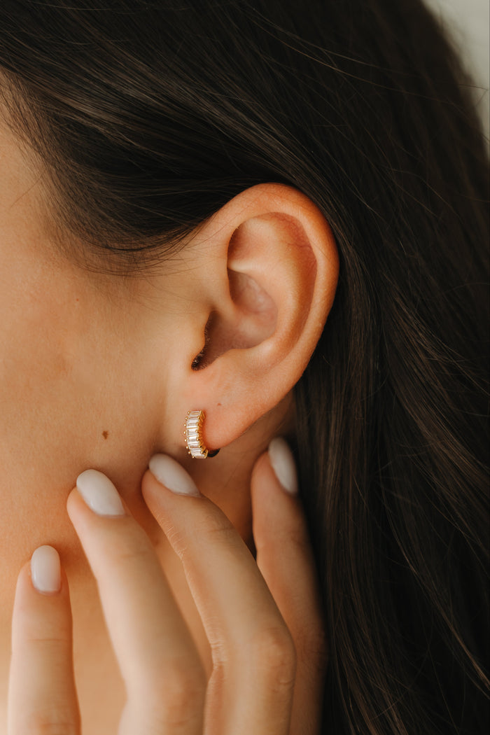 Baguette Huggie Earrings