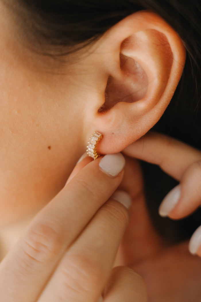 Baguette Huggie Earrings