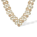 Béatris 14K Gold Rectangular Oval Necklace