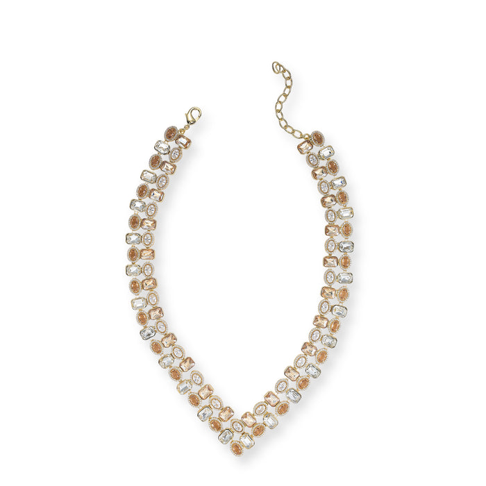Béatris 14K Gold Rectangular Oval Necklace