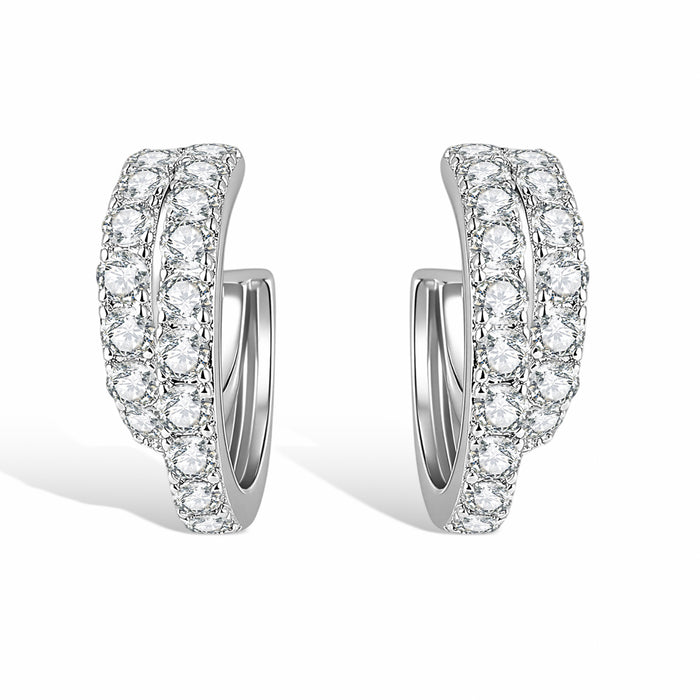 Bérénice White Half-crescent Earrings