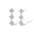 Bérinthe White Trèfle Drop Earrings