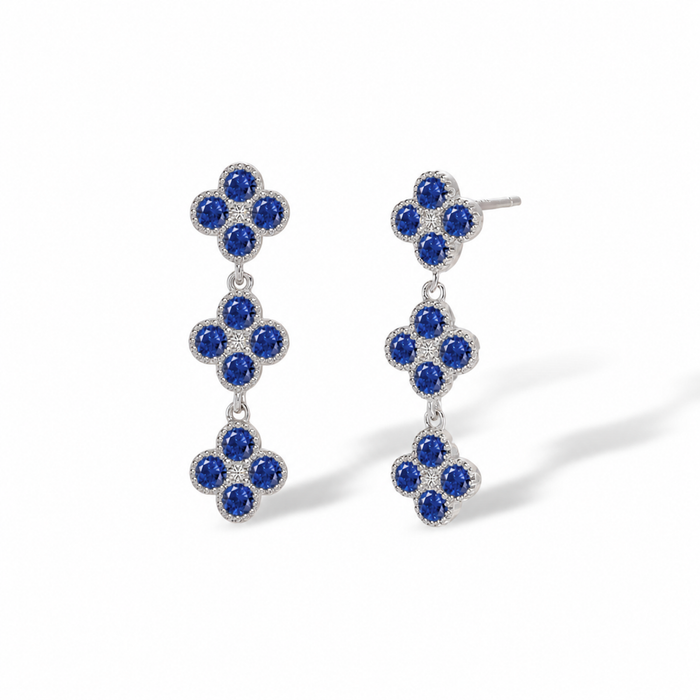 Bérinthe White Trèfle Drop Earrings