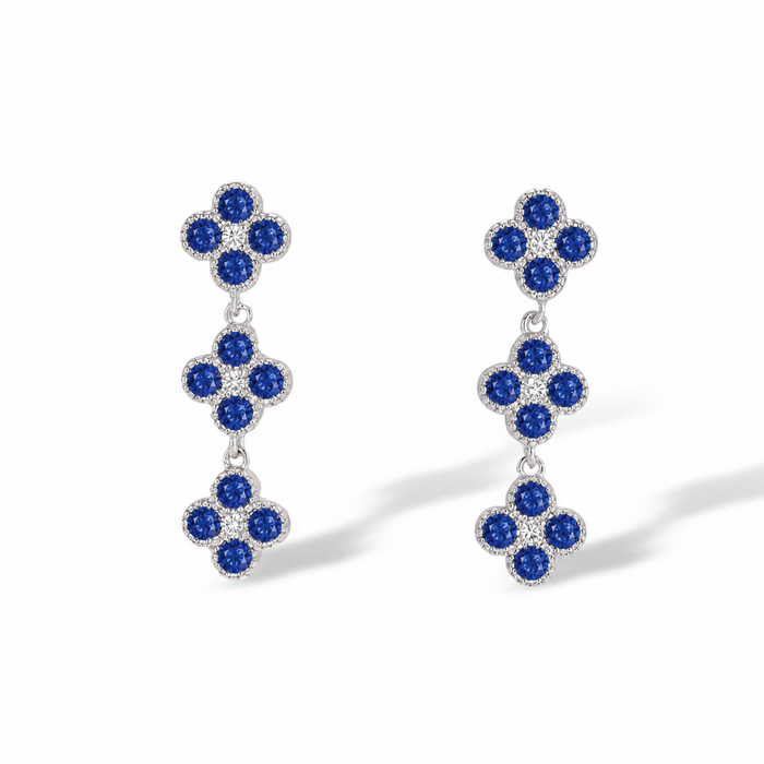 Bérinthe White Trèfle Drop Earrings