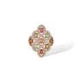 Bianca Multicolor Tourmaline Lattice Open Ring