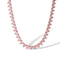 Birgit Pink Heart Tennis Choker Necklace