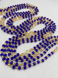 Blue Crystal Waist Bead – Handmade Luxury Body Jewelry for Women | Adjustable African Waistbeads