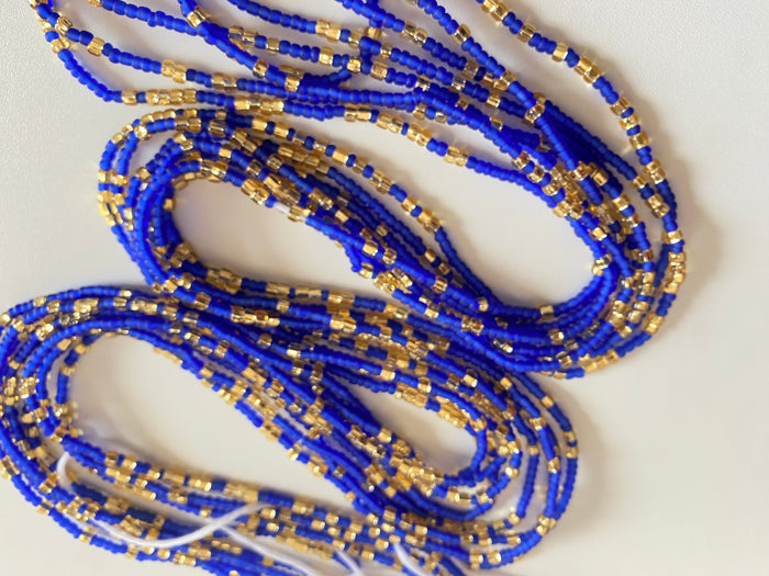 Blue & Gold Waist Bead